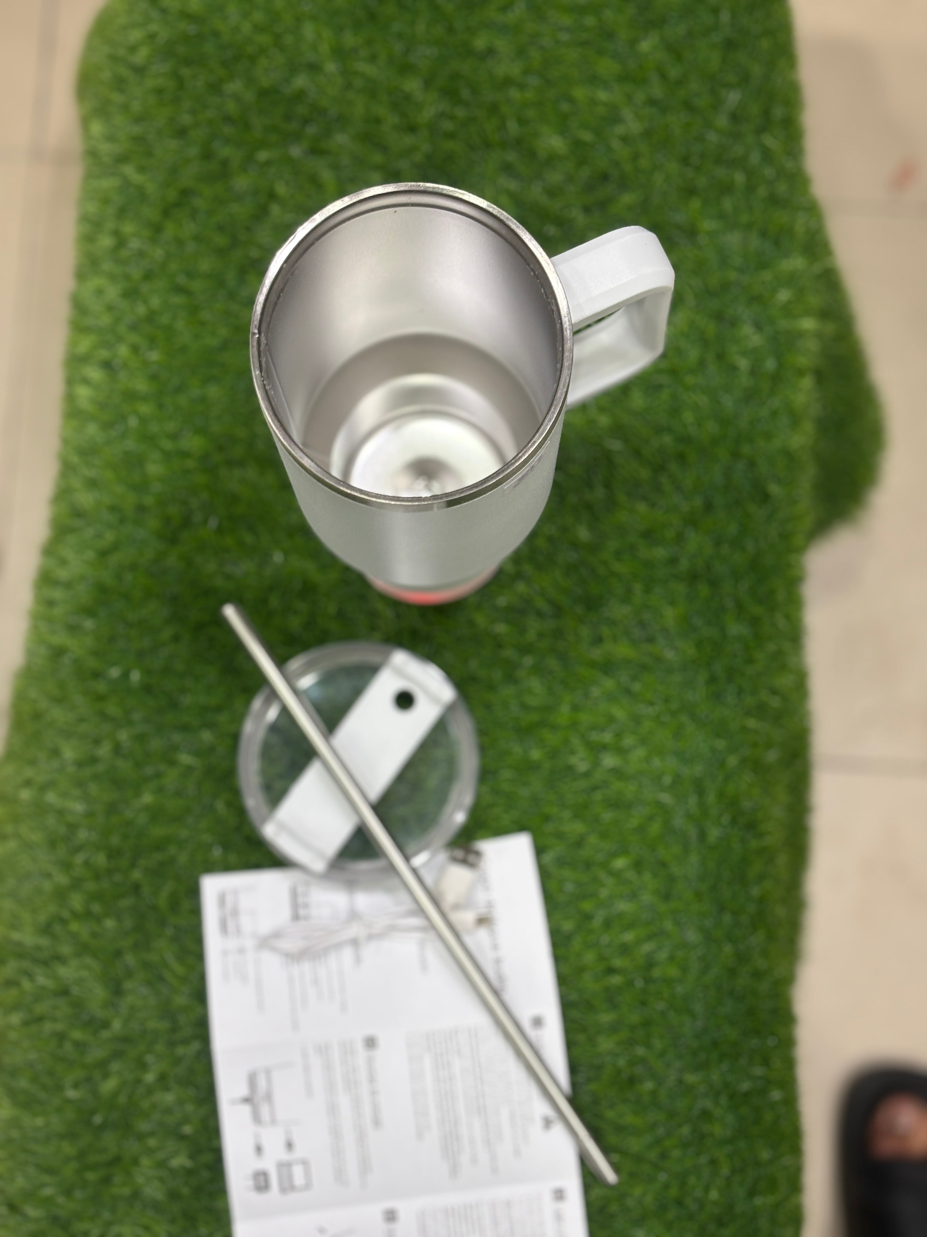 Smart LED Stainless Tumbler with Bluetooth Speaker, Handle and Straw”